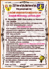 5. ročník Vranovských medových dni  a 2 . ročník Medovinka východu v dňoch 15.-16.11.2024